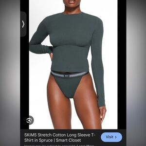 Skims cotton jersey long sleeve spruce medium
